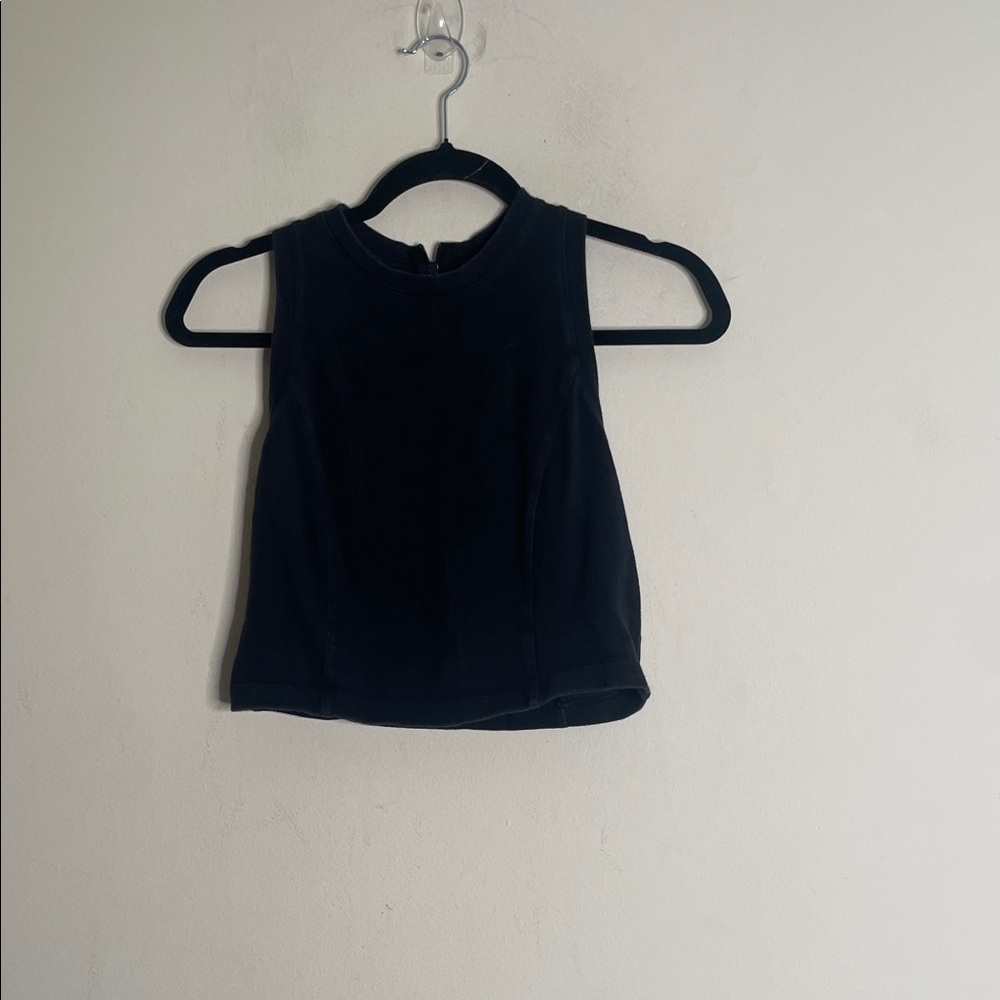 Abercrombie & Fitch Black High-Neck Crop Tank